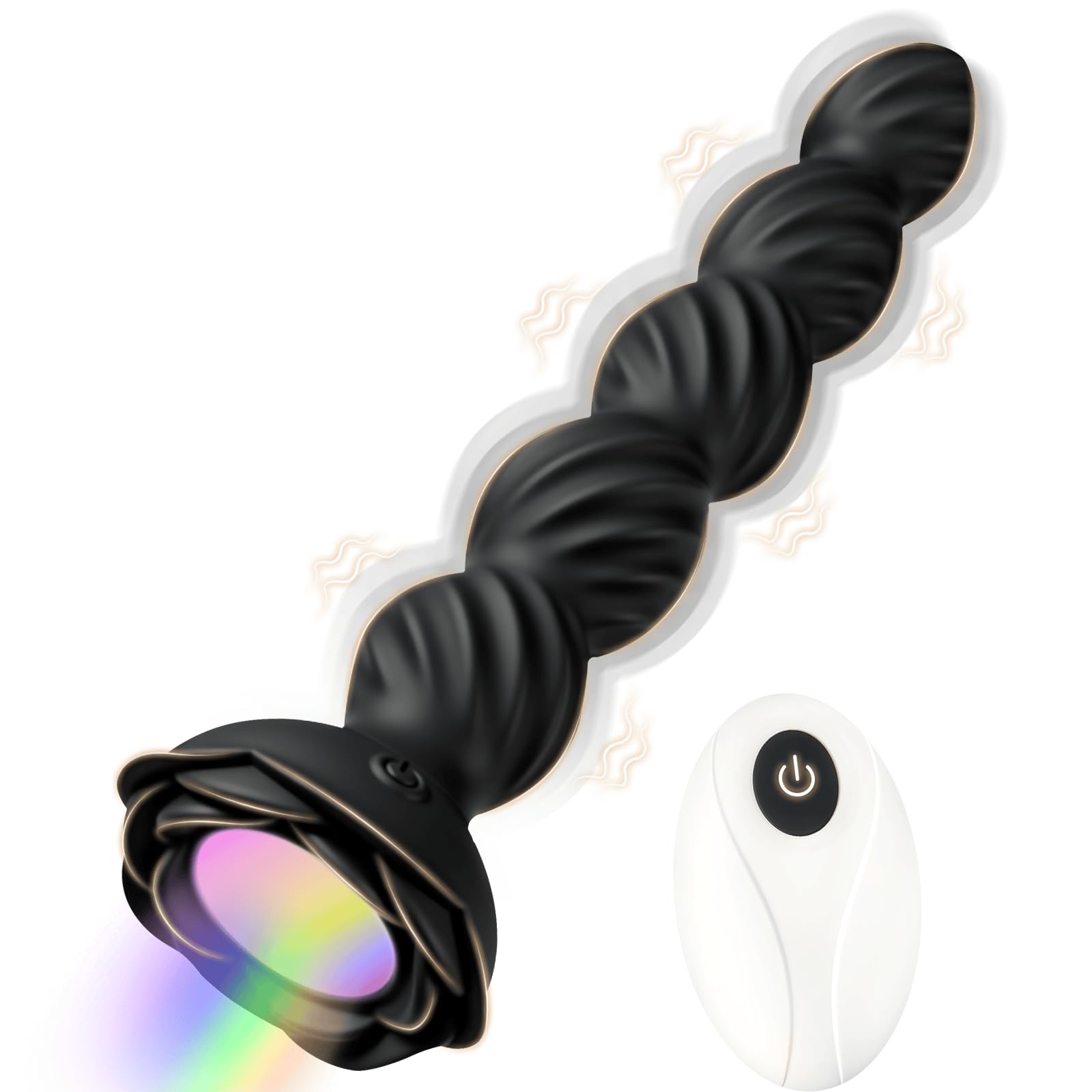 Anal Vibromasseur Perles Plugs Anals Stimulateur de Point G, Noir