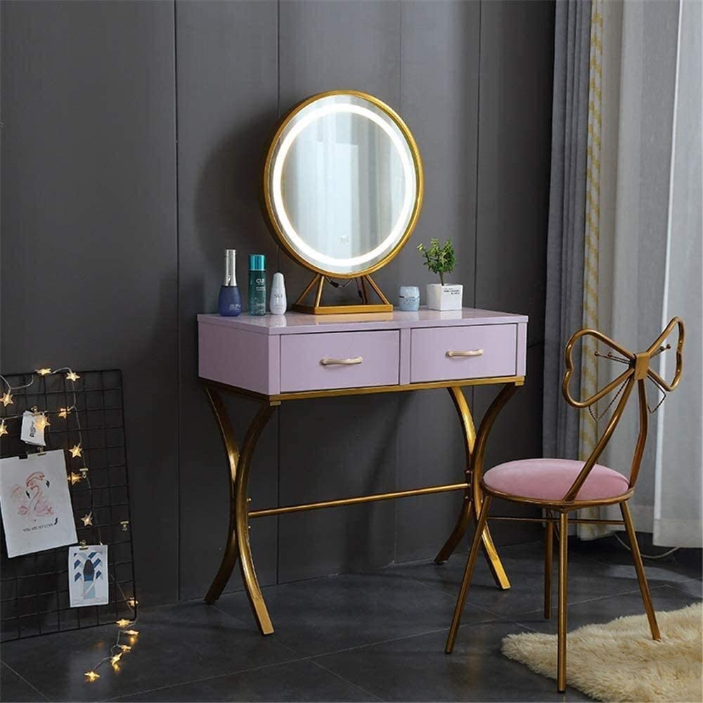 Dressing Table，Luxury Vanity Set, Makeup Table, 2 in 1 Vanity Table, Purple,  Dressing Table with Mirror, Vanity Table with Padded Stool : Amazon.com.au:  Home