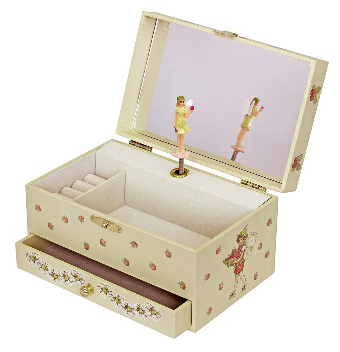 Trousselier - Flower fairies - Flower Fairies - Music box - Music box - for young girls - Phosphorescent - glows in the dark - Music Mozart's magic flute - Color green