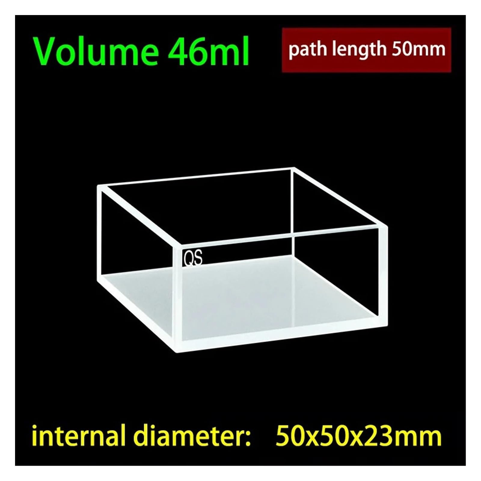 Cuvetta for cellule contenitore al quarzo da 1 pz 50 mm con quattro finestre lucide diametro interno 50x50x23(Without lid)