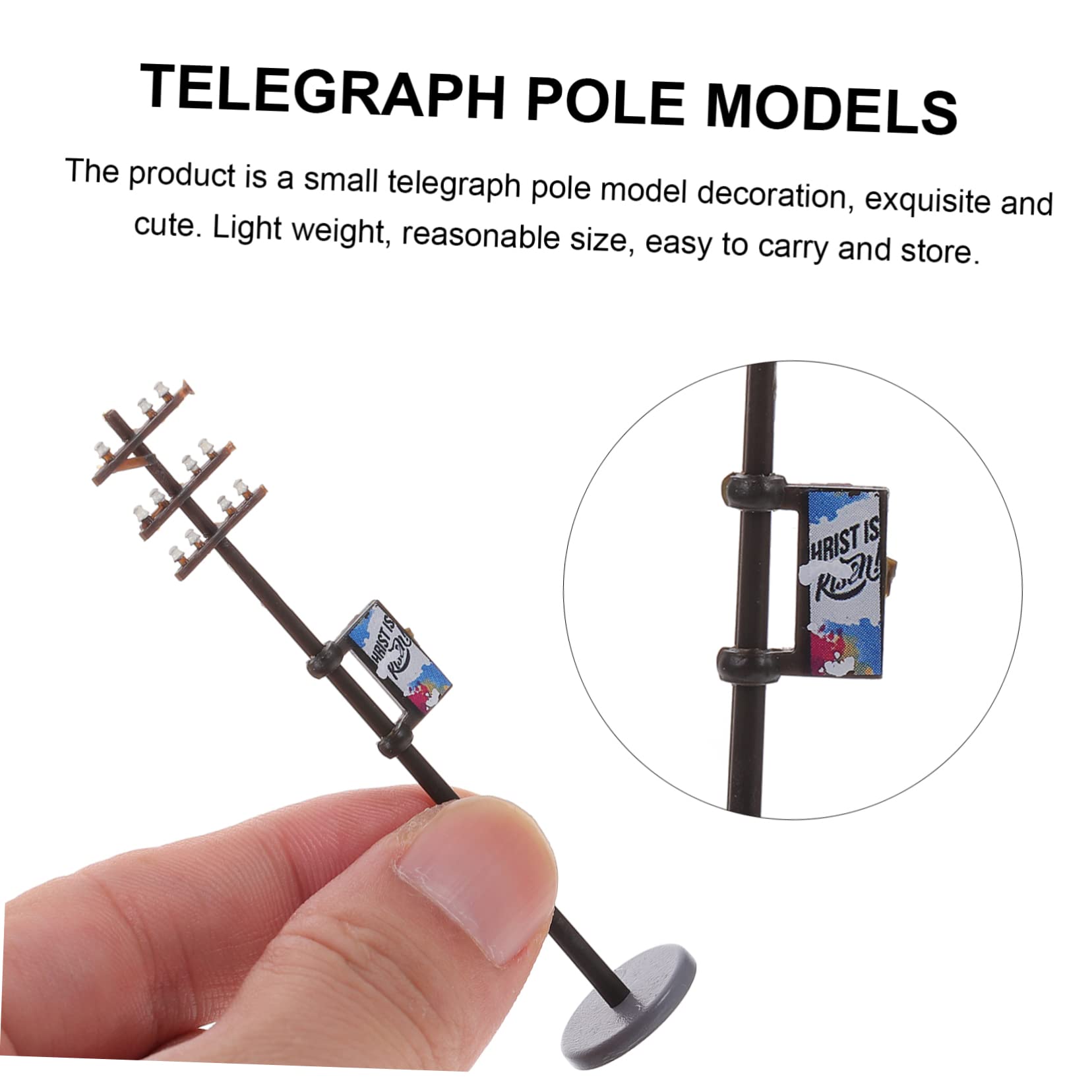 Angoily 1 Set Telegraph Pole Model Diorama Kit Scenery Micro Telegraph Poles Mini Telegraph Pole Plastic