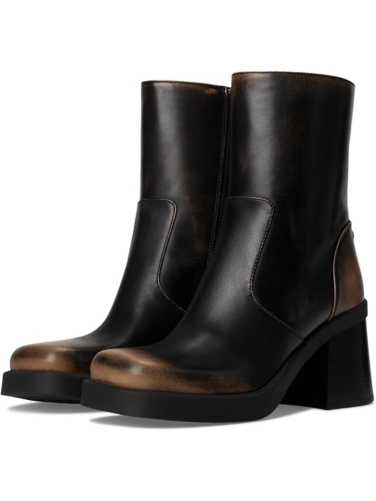 Black COACH Sculpted C Bootie In Loved Leather