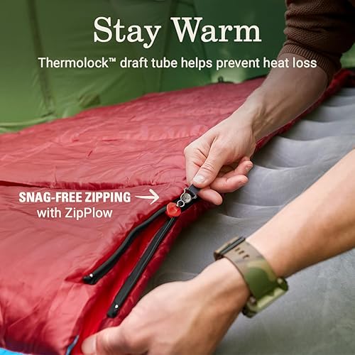 Miniatura 4 de Coleman Flatlands 30F35F40F45F50F Sleeping Bag with Big & Tall & Double Bag Options, Made from 100% Recycled Material, Cool Weather Sleeping Bag