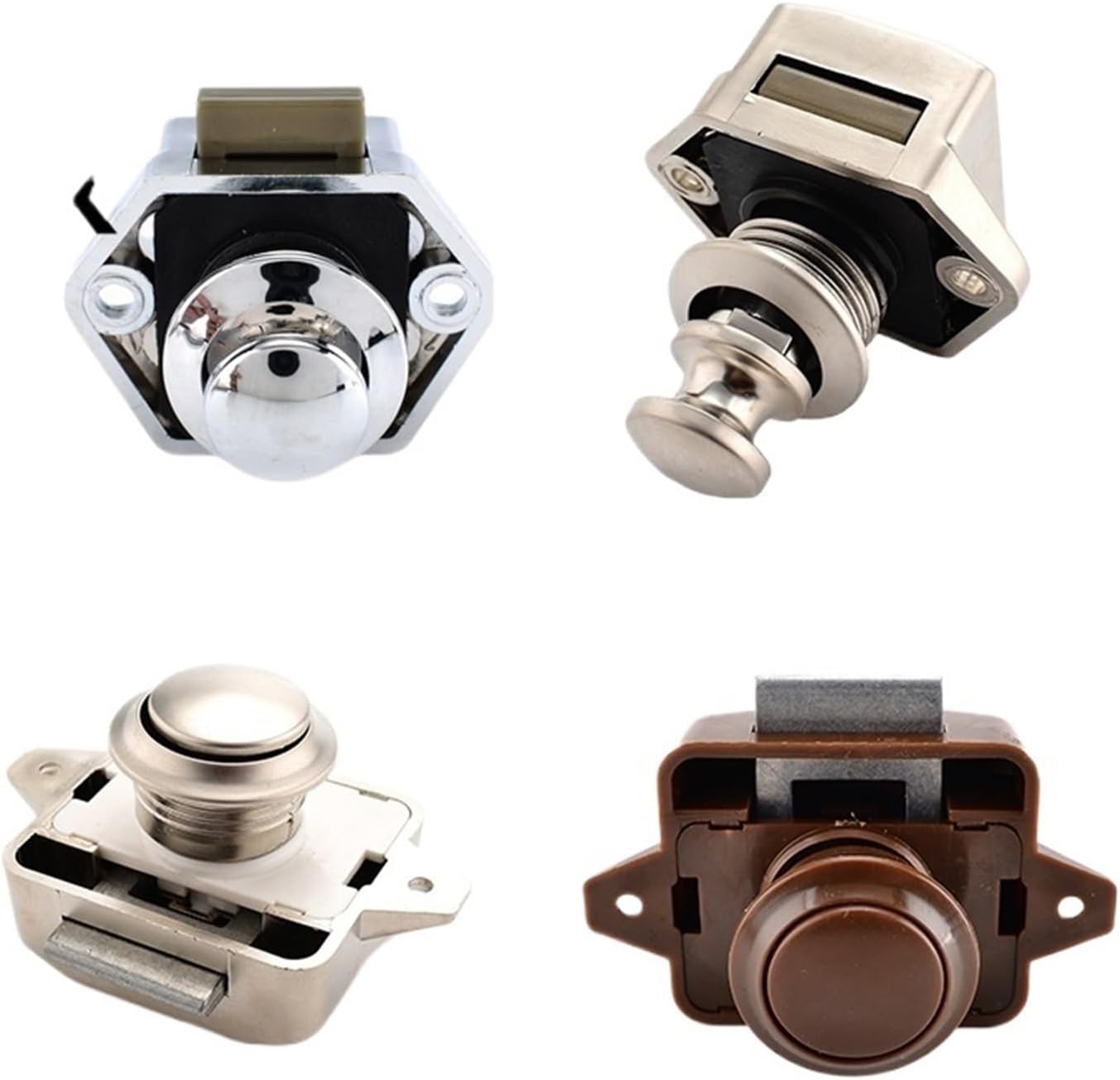 Camper Car Lock 20mm Push for RV Yacht Furniture Door Hardware Cinet Drawer Locks Handles Safety 10Pcs(Small-Pearl Nickel)