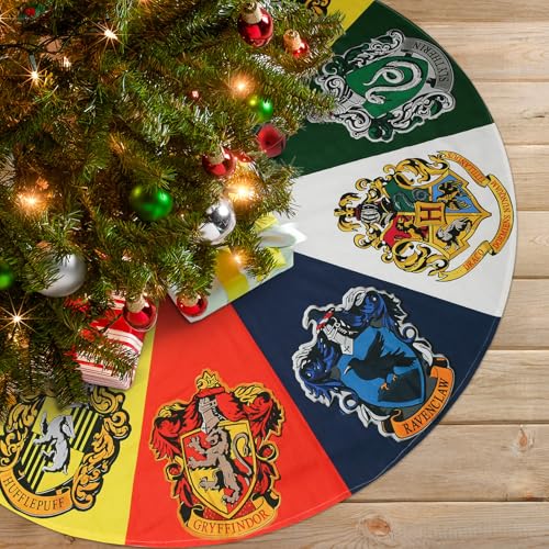 Saia de árvore de Natal de 91 cm para decoração de árvore, enfeites escolares de magia Harry Wizard
