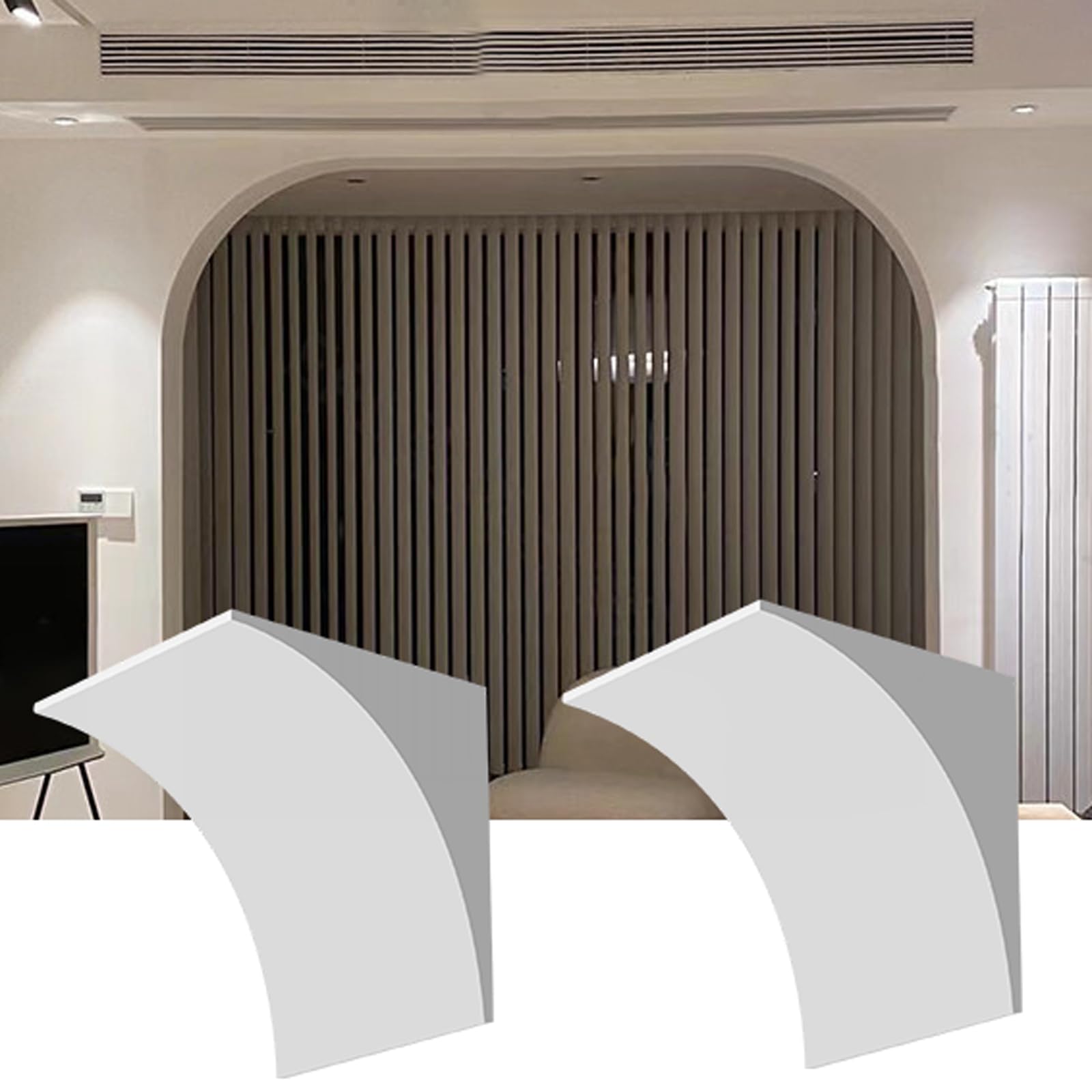 ByteRunning Arch Corner Kit,2 Pcs DIY Arch Doorway Kit,Paintable Door Archs Kits,Half Circle Door Archs Kits,Foam,Easy To Install,Lightweight,For Interior Decoration