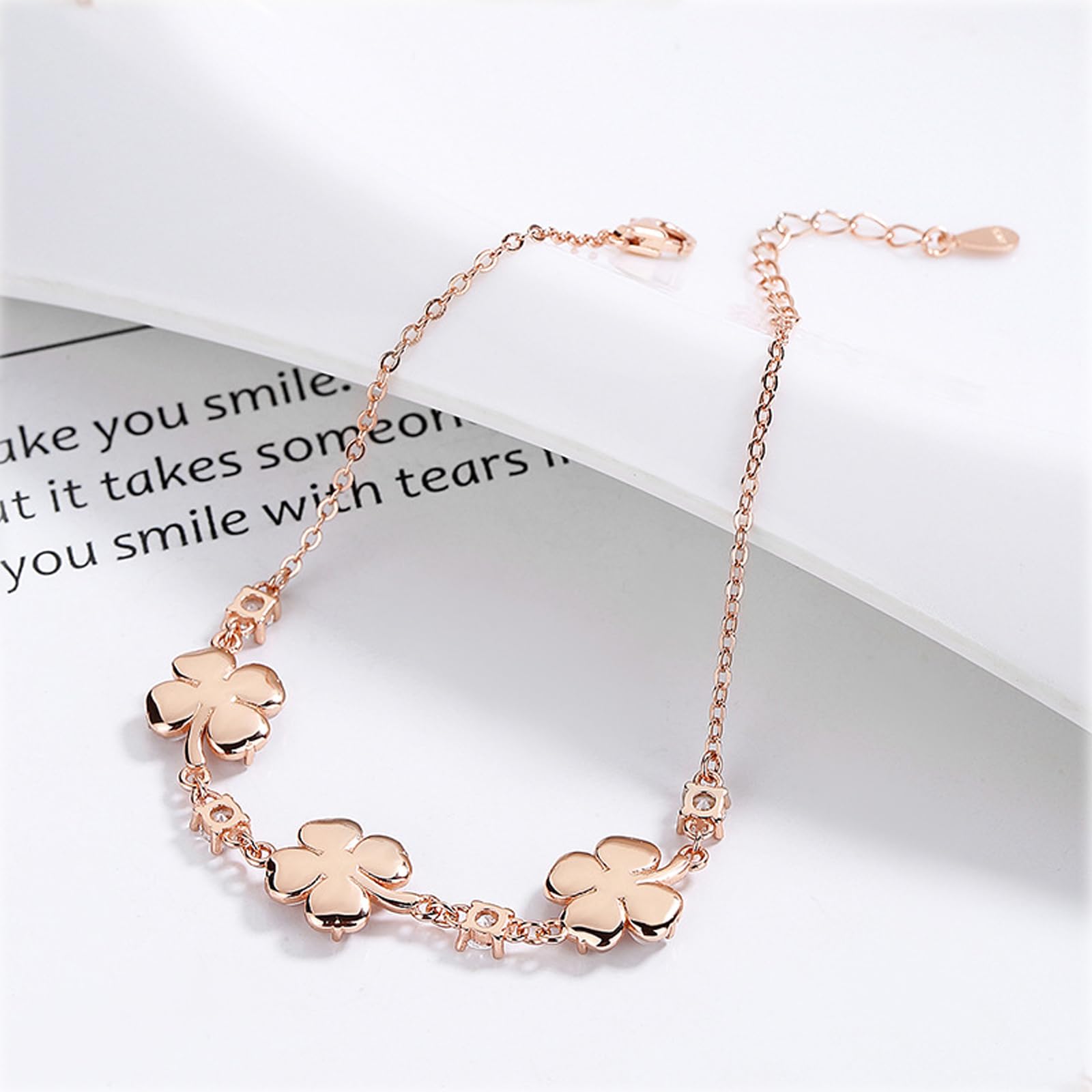 Braccialetto Donna Pink & White Heart Bracciale delle Donne - Gioielli A Mano alla Moda Dolce-Rosa Scuro