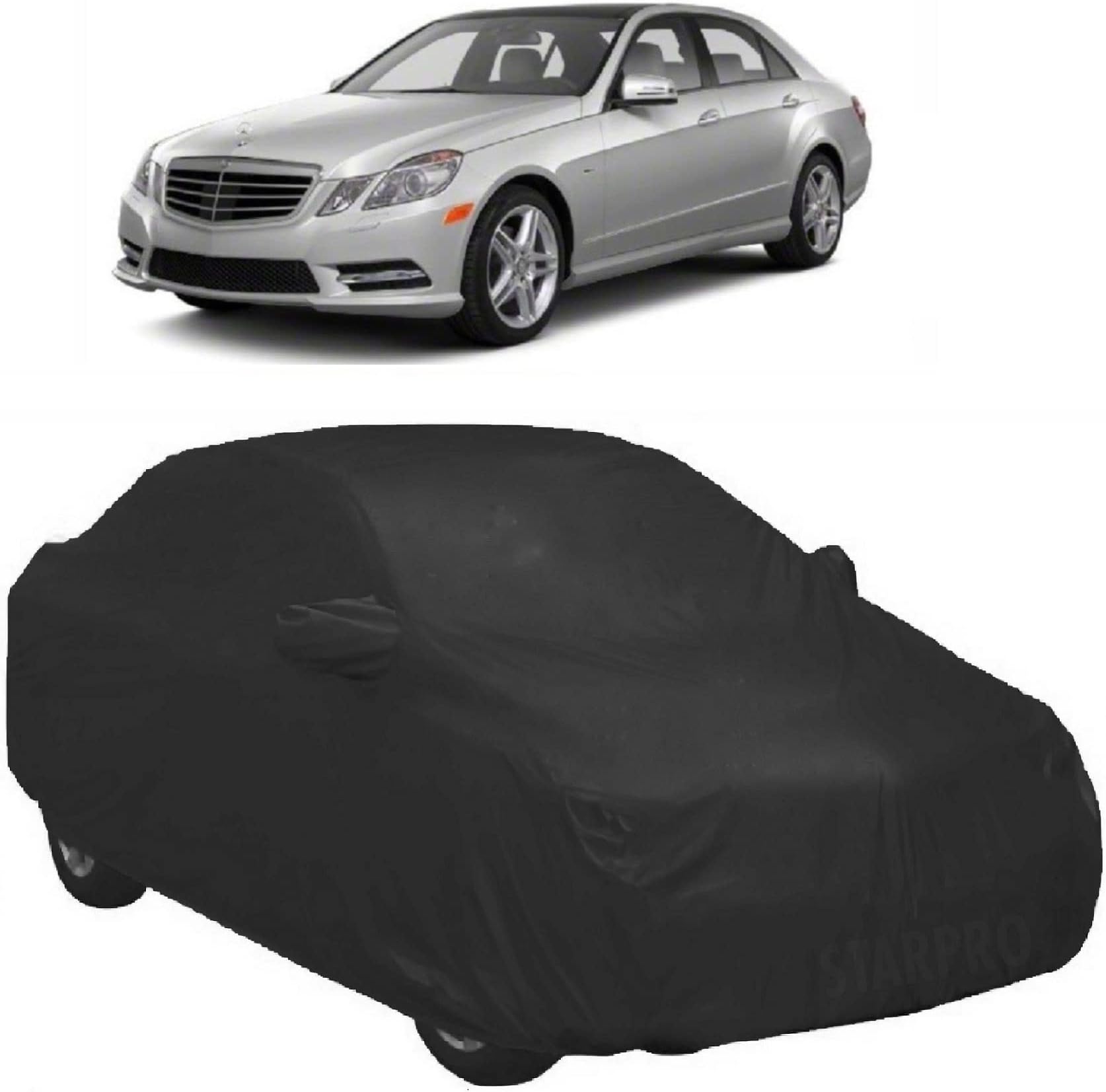 ABORDABLE UV Proof All Weather Car Cover Compatible with Mercedes Benz E-Class Water Resistant Car Cover (Black Color with Mirror)|Car Accessories