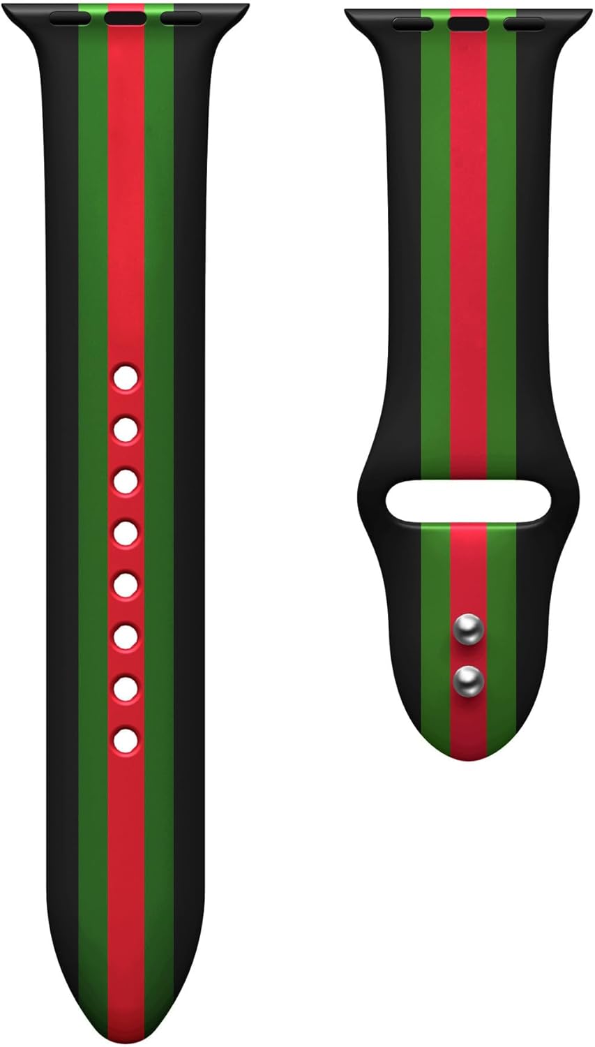 Designer Silicone Band Compatible with Apple Watch Band 46mm 49mm 45mm 44mm 42mm 41mm 40mm 38mm Women Men, Luxury Sporty Soft Wristband for Apple Watch Ultra 2/Iwatch Series 10 9 8 7 SE 6 5 4 3 2