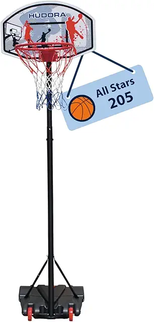 Canasta de Baloncesto Ajustable HUDORA All Stars 205 - Soporte Móvil para Niños