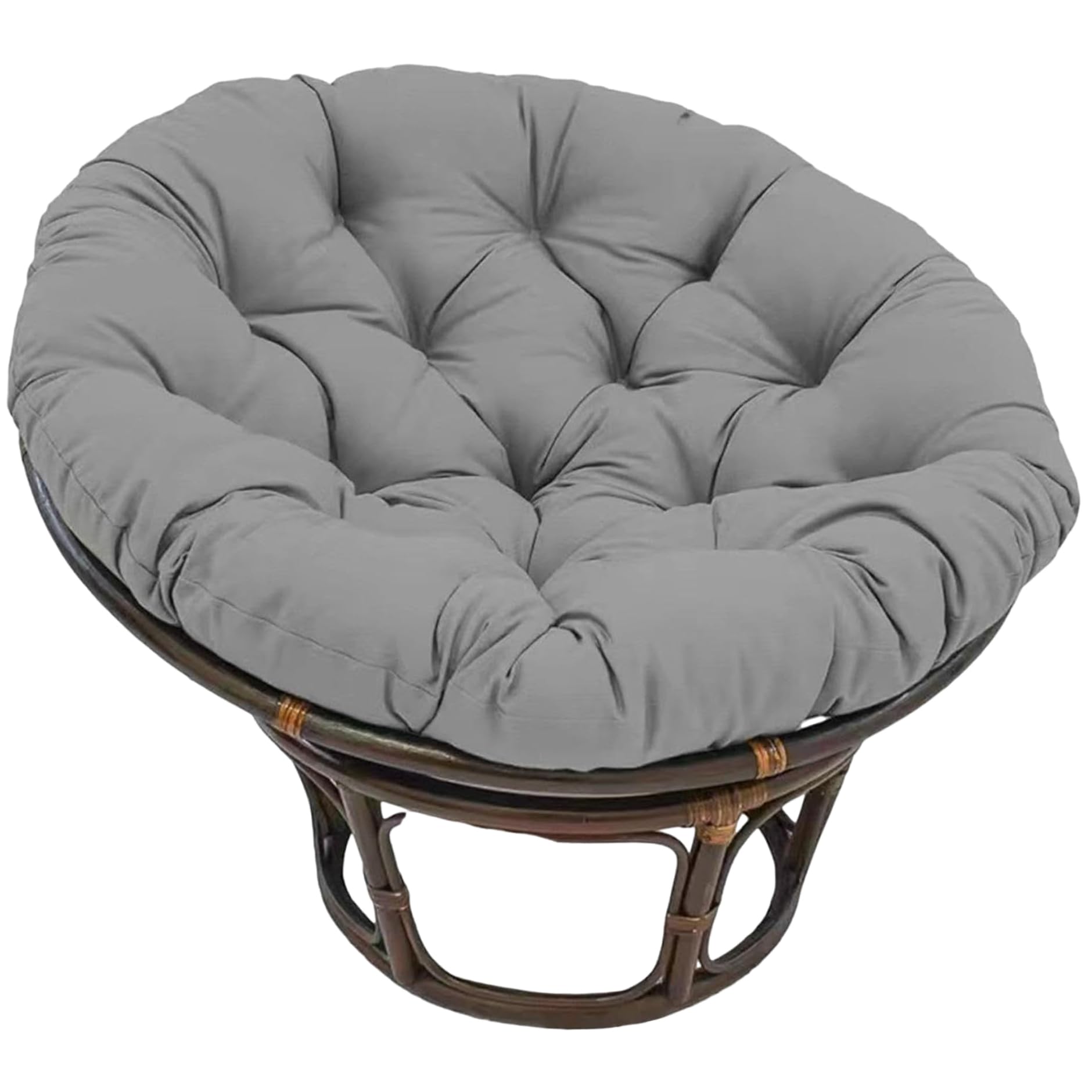 Coussin de chaise œuf gris rond en coton PP moelleux et lavable