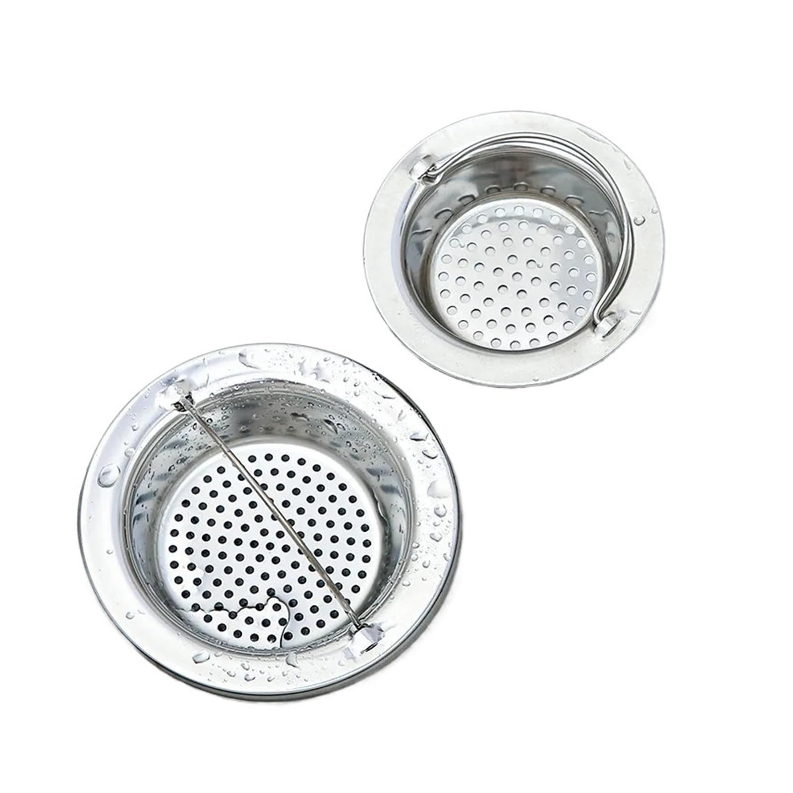 Kitchen Sink Drain Stopper Strainer Stainless Stee 2pcs Kitchen Strainers Home Stainless Steel Waste Sink Strainer Plug Drain Filter Basket Drainer Accessories