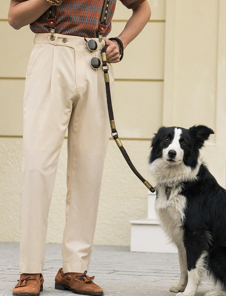 Mens Cotton Suit Pants Classic Gurkha Pants Formal Business Stretch Dress Pants Slim Fit Pants3