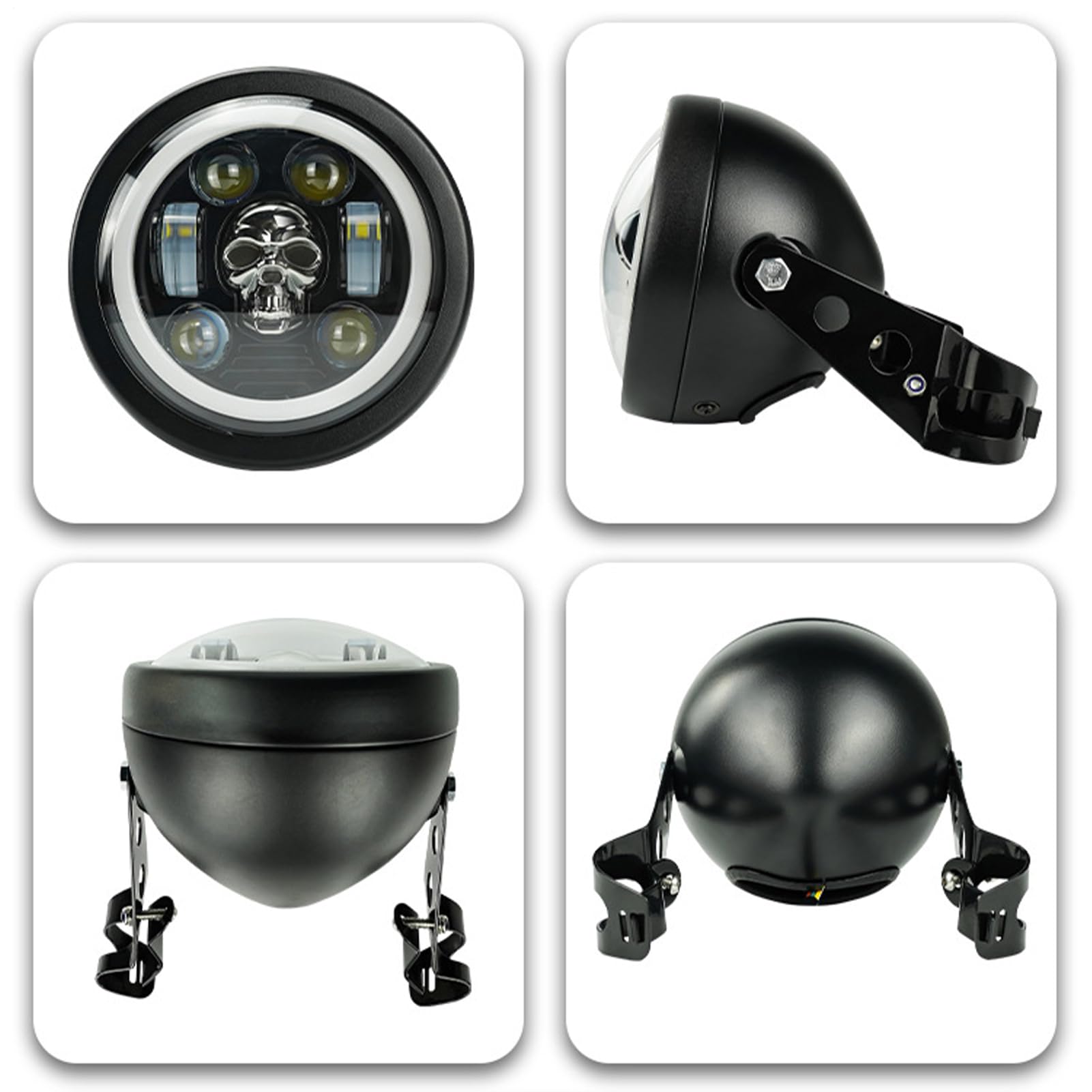 Faro a LED per moto, rotondo, impermeabile, super luminoso, ricambio per fari colorati, per una guida sicura