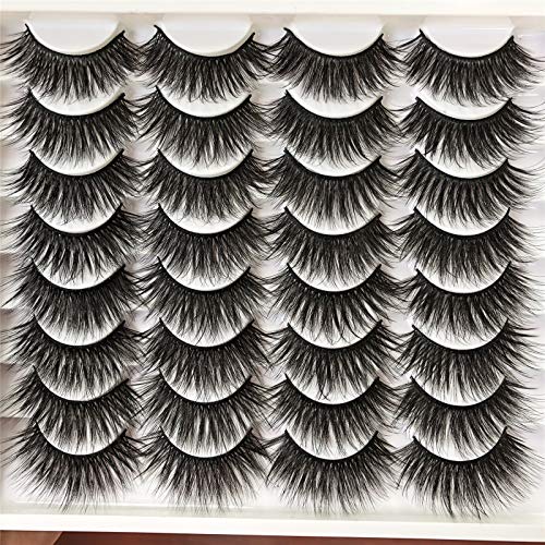 ALICROWN 16 Pairs Fake Eyelashes Fluffy Long Dramatic False Lashes Pack 3D Volume Mixed Lashes