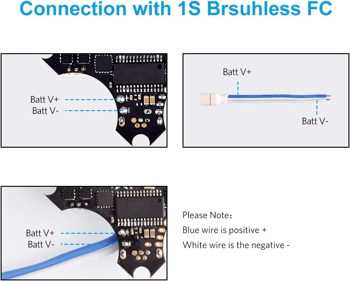 BETAFPV 6pcs BT2.0 Connector 55mm 22AWG FPV Male Cable for for Meteor65 FPV 1S TinyWhoop Drone Blade Inductrix