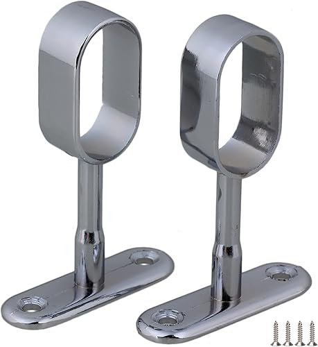 Soporte medio ovalado de aleación de zinc para armario, armario, ropa colgante, paquete de 2