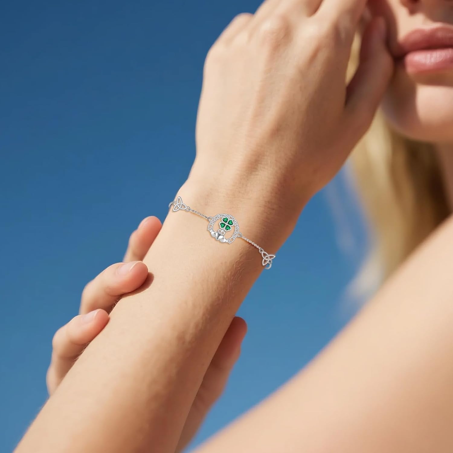 Claddagh Bracelet 925 Sterling Silver Claddagh Irish Celtic Knot Good Luck Jewelry Gifts for Women Female Mother Lover - Image 4