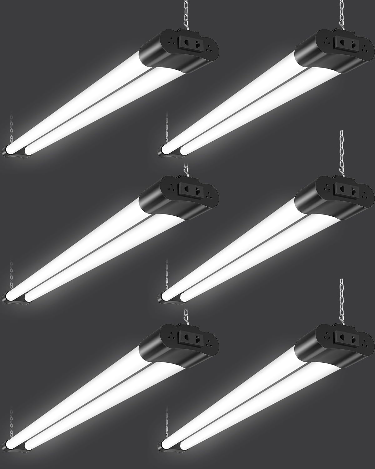 Sararoom Tubos Neón Fluorescentes LED 115cm, T8 40W 4400LM Lampara LED Techo, Blanco Frio 6500K Pantalla Tubo Integrado, IP20 Plafon Barra Led para Garaje Oficina Sótano Taller Cocina Almacén, 6Pcs