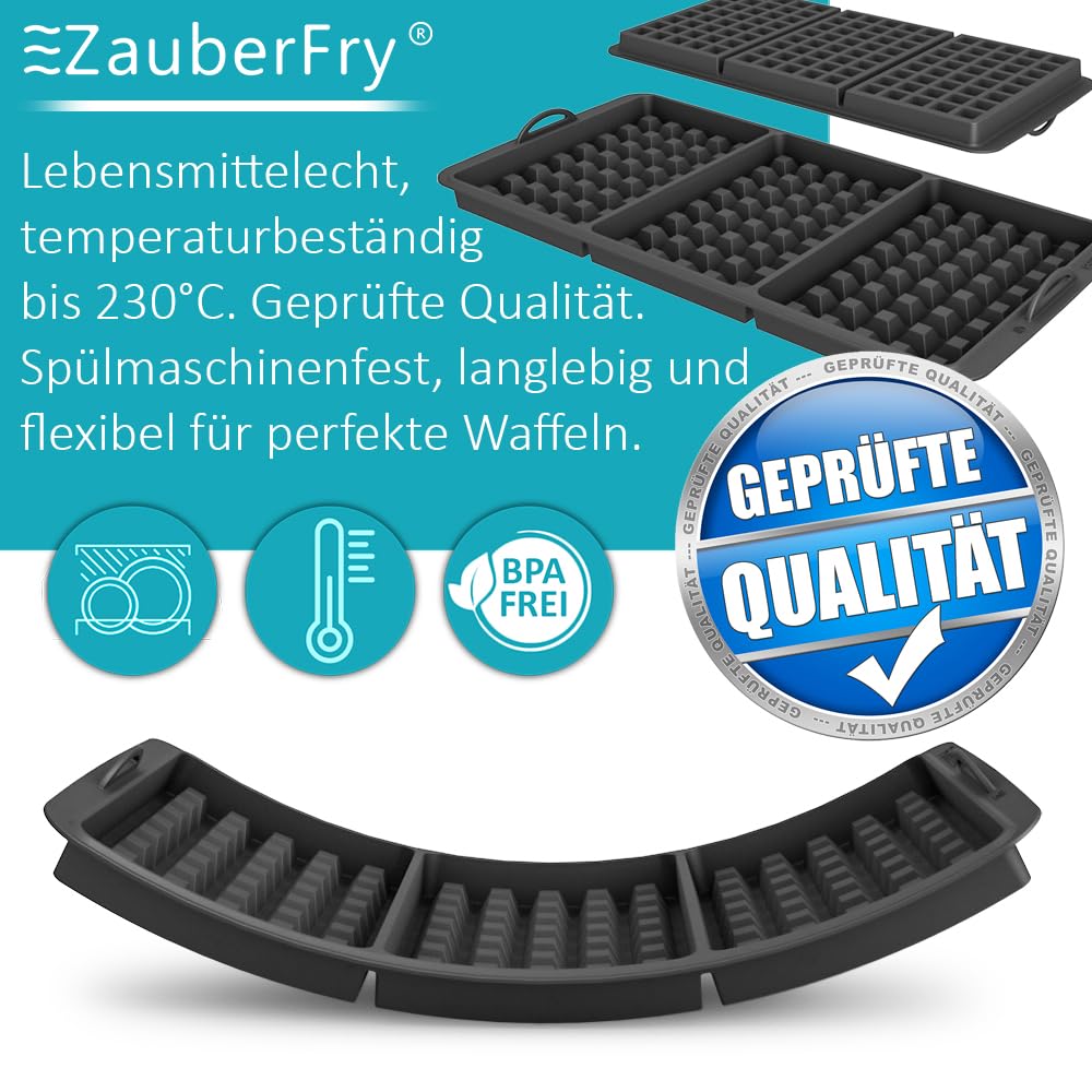 Waffeleinsatz kompatibel mit Tefal OptiGrill XL, 4 in 1, 2 in 1, Elite, Plus +, Elite Plus - Silikoneinsatz für Belgische Waffeln, Zubehör