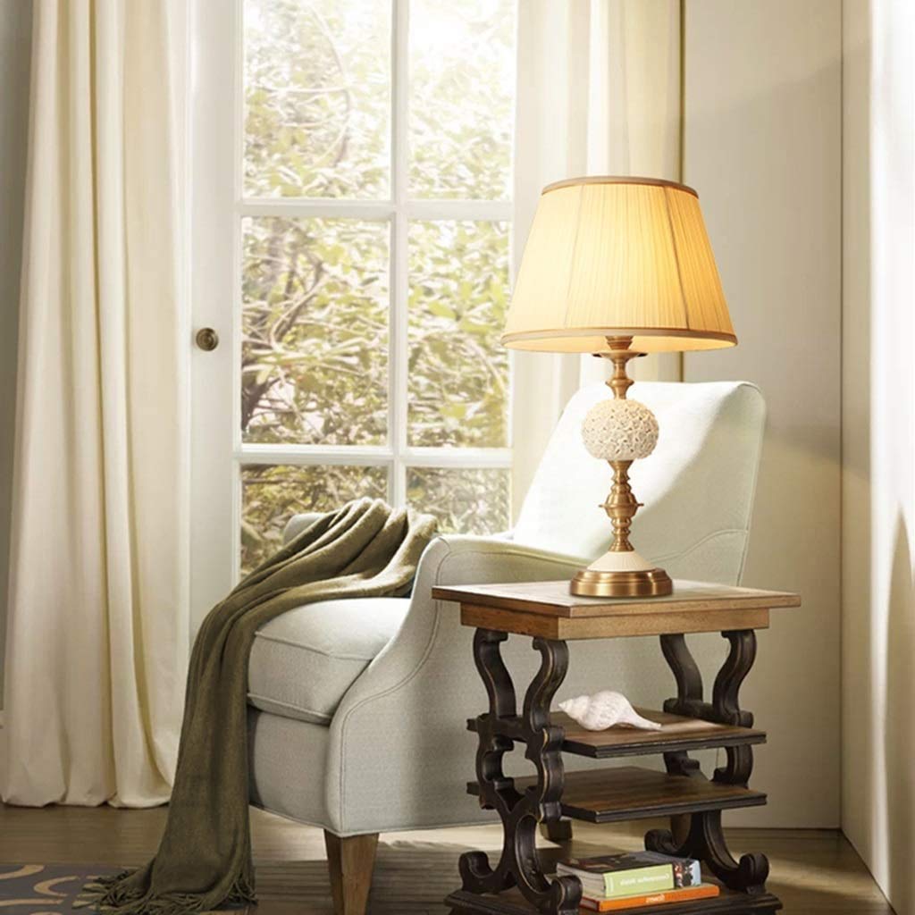 Lampa stołowa Lampa stołowa z tkaniny Lampka nocna do sypialni Salon Retro Lampy domowe Oświetlenie wewnętrzne Lampa stołowa