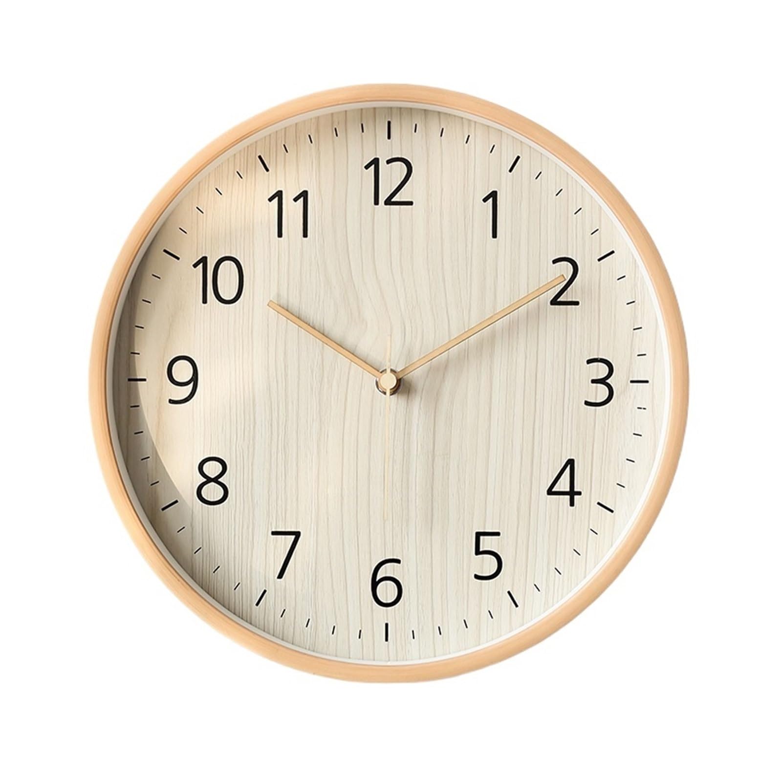 Mq5rB8u1 Living Room Rustic Wooden Wall Clock Silent Operation Battery Powered Versatile Home Decor Clear and easy to read(12 inches)