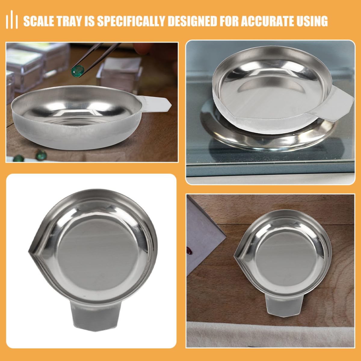 MAGICLULU Vassoio in Acciaio Inox per Bilancia Elettronica per Misurazione Stabile di Piccoli Oggetti e Accessorio per Uso Professionale in Gioielleria