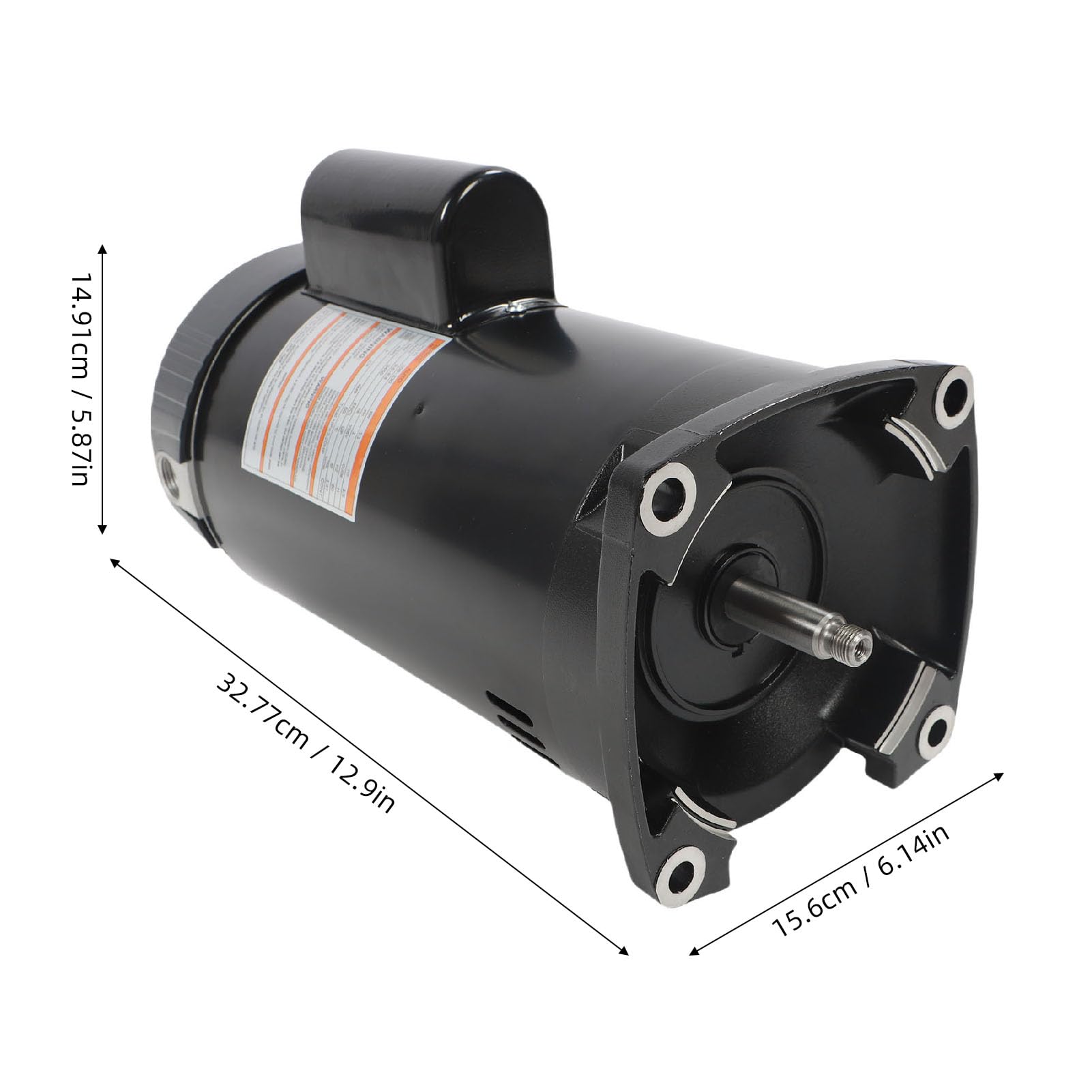 Hyuduo B2842 Motor de Bomba de Piscina con Brida Cuadrada de 1,5 , Repuesto de Acero de Aleación de 3450 RPM con Protección contra Sobrecarga Térmica para Circulación de Agua de Piscina