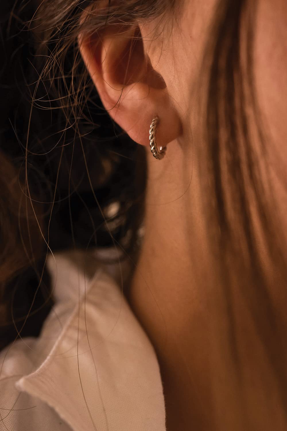 Orecchini a cerchio minimalistici Huggie, piccoli orecchini a cerchio in argento, 14 mm, orecchini semplici, piccoli orecchini a cerchio, piccoli orecchini bohémien