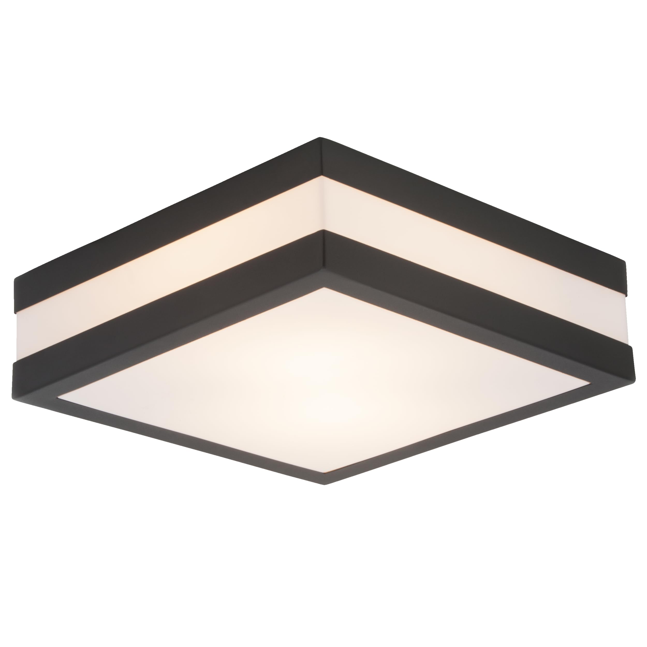 Lightbox Außen Deckenlampe IP44 - Deckenleuchte anthrazit 28,5 cm E27 exkl. | plafón antisalpicaduras para exteriores, cuadrado