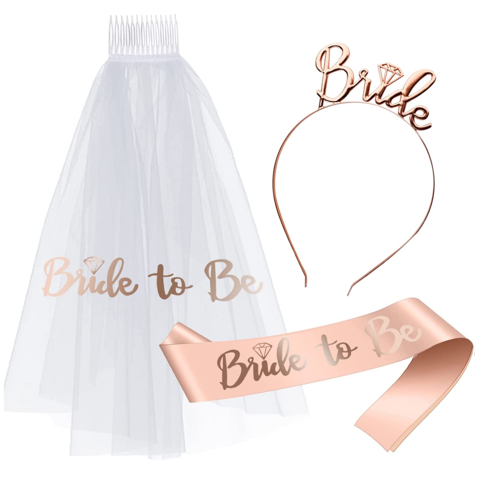 REDSTAR FANCY DRESS Damen Weißer 2-Ebenen Hochzeitsschleier – Für BRIDE TO BE Junggesellinnenabschied, Spaßkostüm