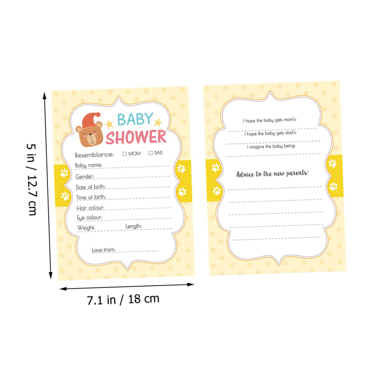 ULTECHNOVO 4 Sätze Shower Spielkarten Ratschläge Vorhersagen Für Eltern Geschlechtsneutrale Karten Für Babyparty Spaß Für Events 20 Stück * 4