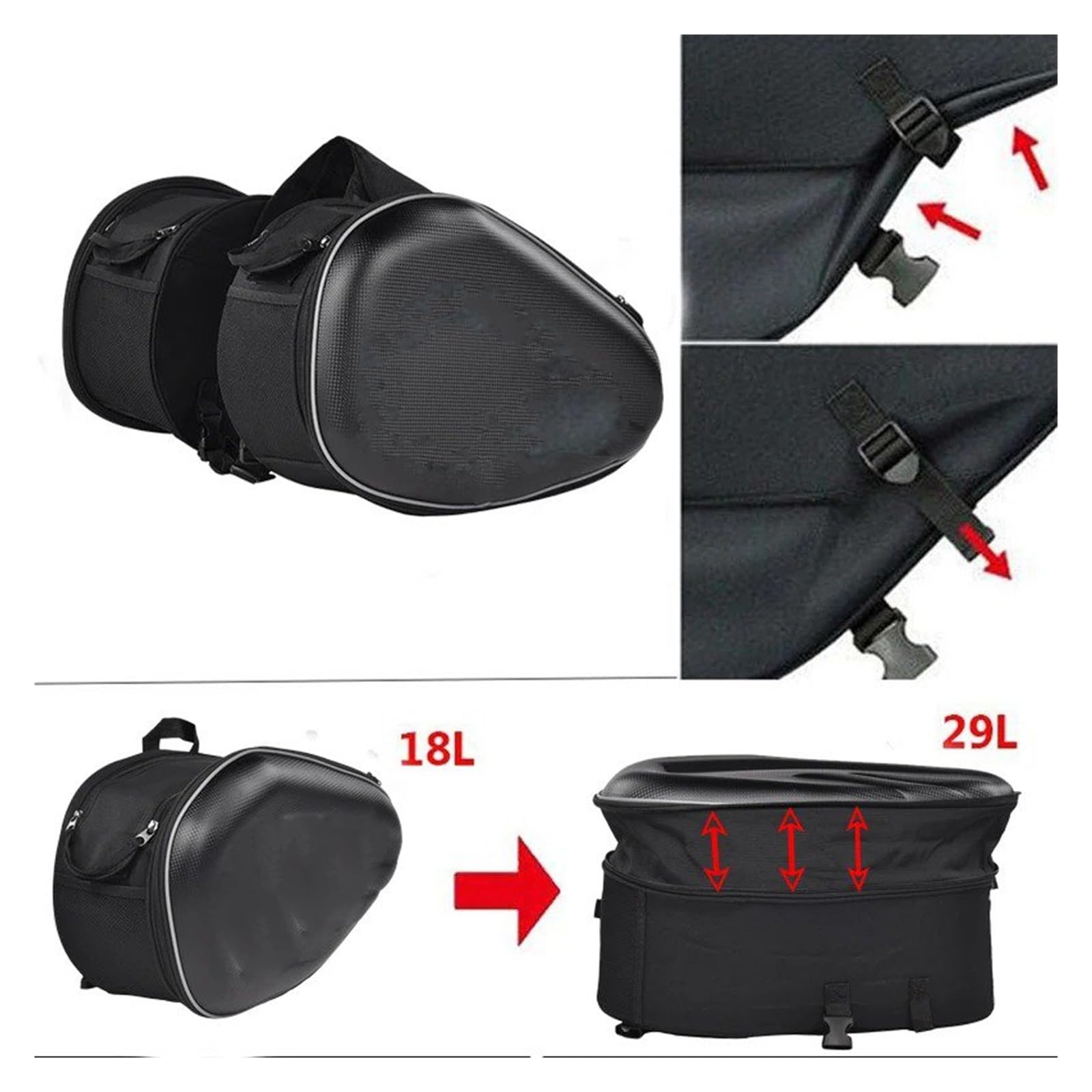 Bolsas Viaje para Casco Lateral Motocicleta + Cubierta para Lluvia Un Par Impermeables para Sillín Bolsa Moto(Oxford Cloth)