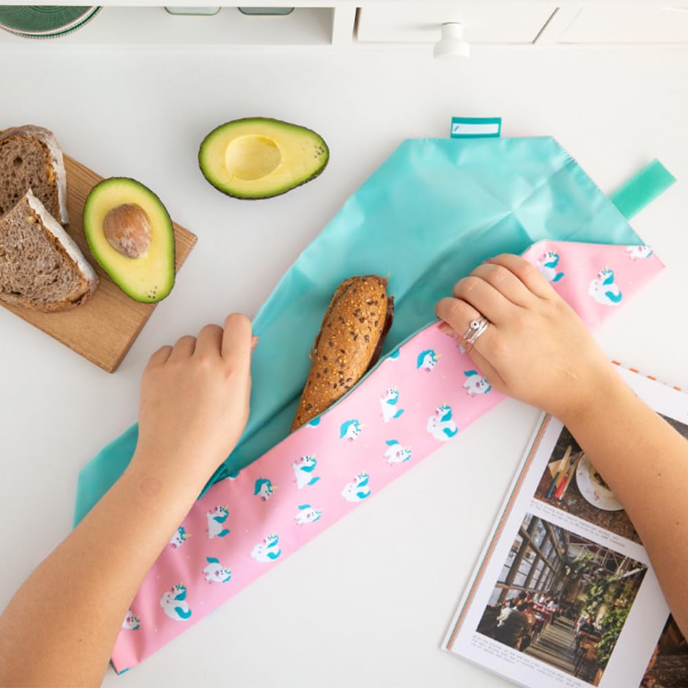 Loncheras De Trabajo Rock And Roll Bocadillos Roll'eat Boc'n'Roll -  Envoltorio Reutilizable Para Bocadillos (Color Rosa) Bolsa Comida Trabajo  Bolsa Merienda Infantil, image size:1000x1000