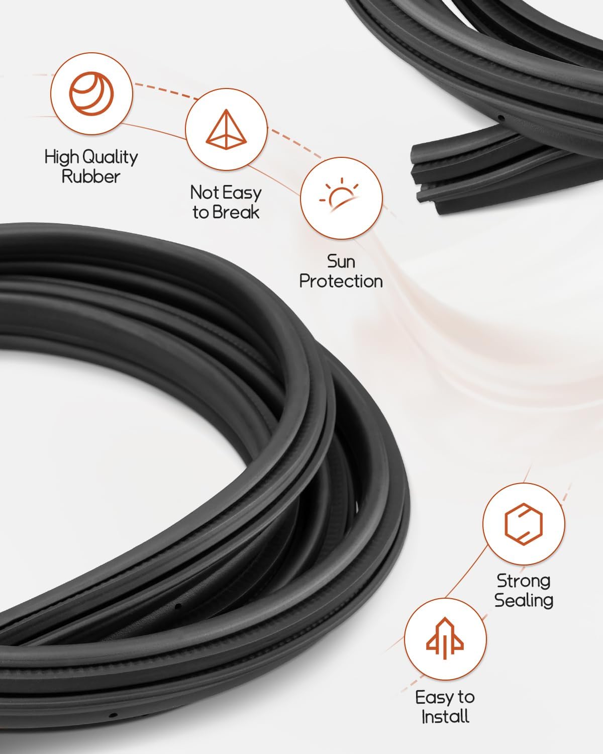 Weatherstrip Seal Fit for Chevy Suburban 1500 2500 Tahoe, Fit for GMC Yukon XL 1500 2500, Fit for Cadillac ESV EXT, Replace 22766409