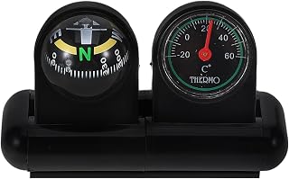 Alipis High Accuracy Automotive Compass Ball with Thermometer for Car Dashboard Multi-Purpose Navigation Direction Tool for Car Boat Motorcycle Dual-Function Temperature and Compass Gauge