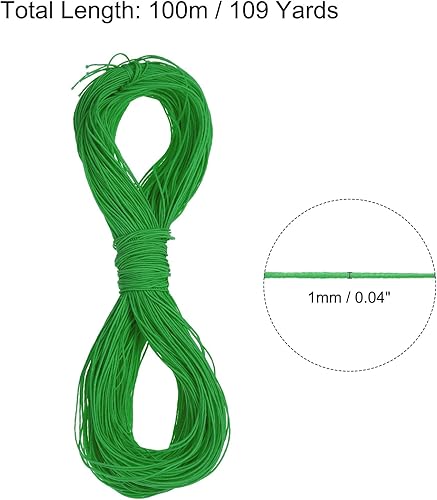 Vista 408 de PATIKIL Cuerda elástica elástica de 1/8 pulgadas, 11 yardas (0.118 in x 32.8 ft), color verde militar para manualidades, correas de gancho