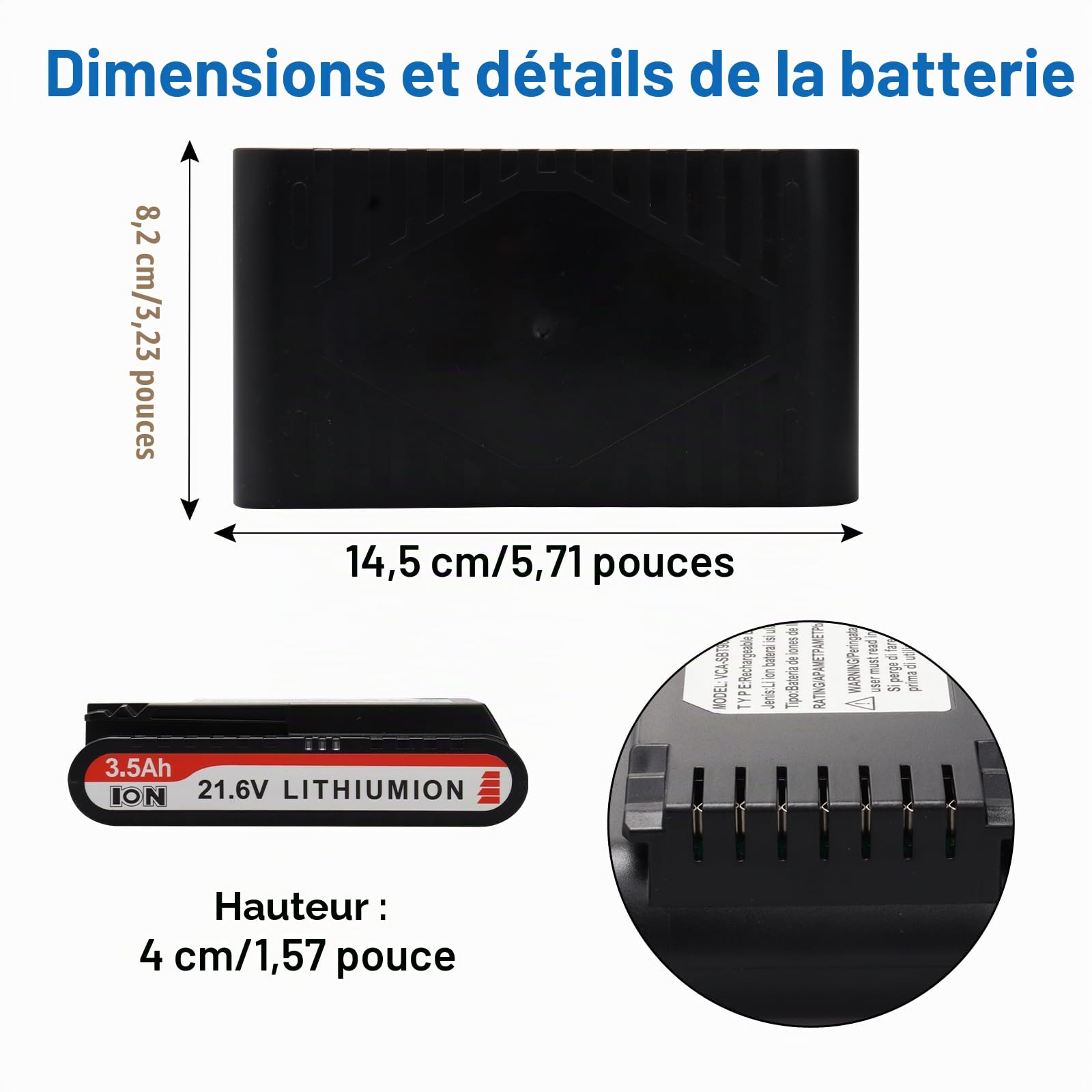 3500mAh Batterie rechargeable de remplacement VCA-SBT90/XAA, Compatible avec Samsung Jet 75, 75+, 75 Pet, Jet 90, 90+ Series, pour Batterie d'aspirateur sans fil VS20R9046T3/AA VS20T7536T5/AA