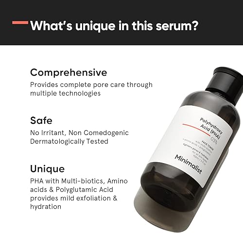 Miniatura 3 de Minimalist Tónico facial hidratante sin alcohol 3% PHA para apretar los poros | Exfoliación suave, equilibrio de pH y reequilibrio de la piel