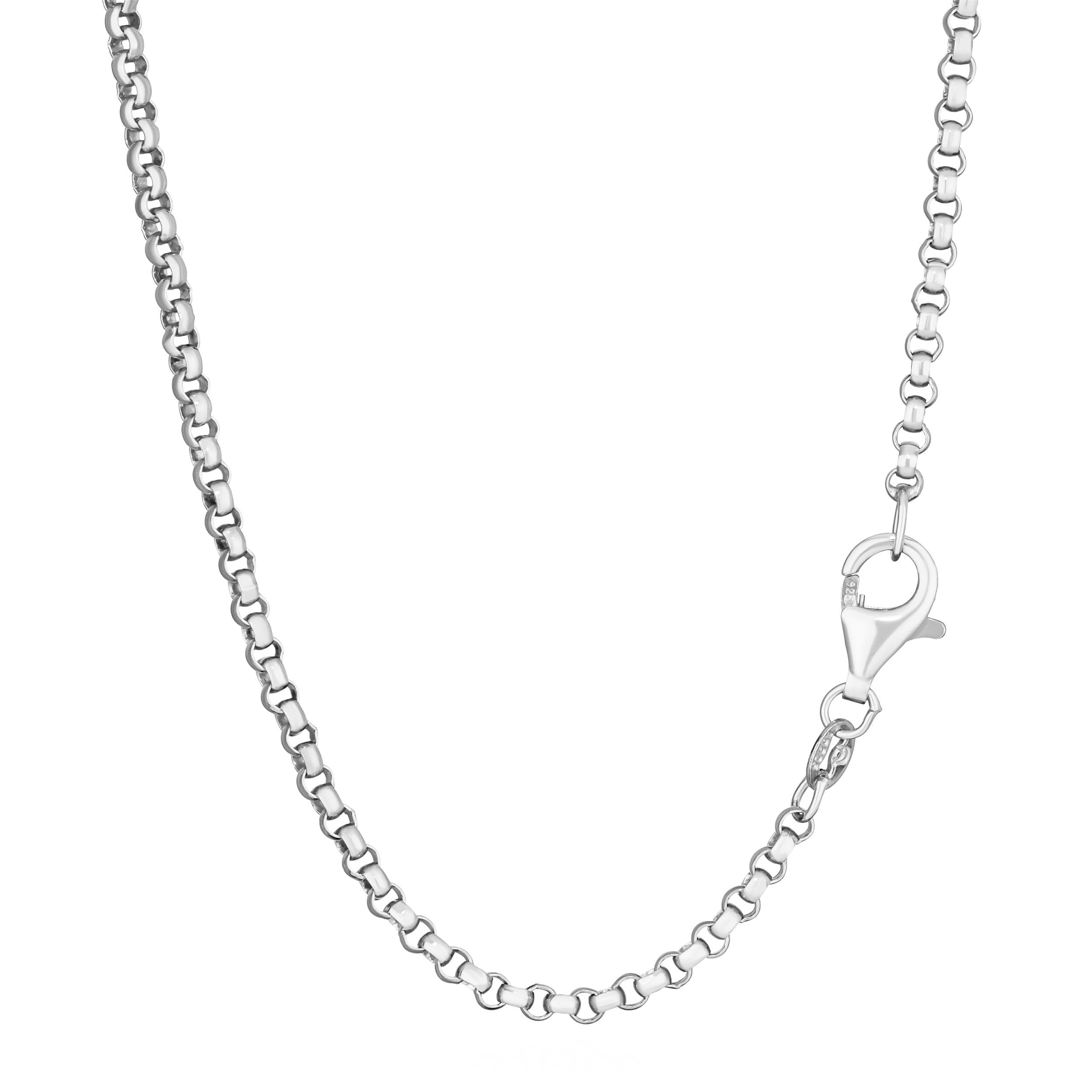Chaîne à maillons ronds argent 925 anti-noircissement solide de 2,1 mm - 5
