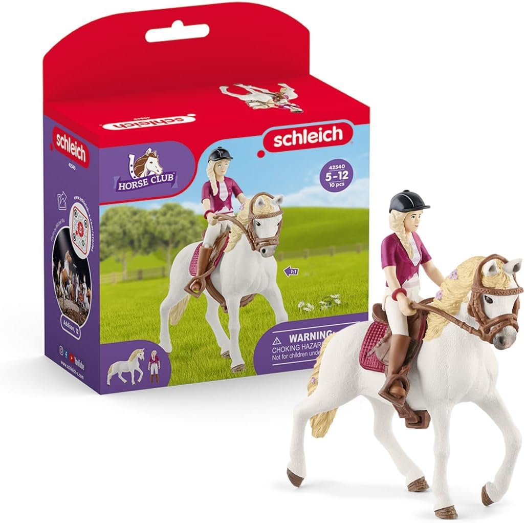 SCHLEICH HORSE CLUB — Sofia and Blossom 10 Piece HORSE CLUB Play Set with Rider and Andalusian Mare, Horse Toys for Girls and Boys Ages 5-12