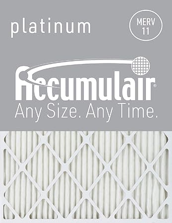 Accumulair Platinum MERV 11 Air Filter/Furnace Filters, 16 L x 22 W (Actual Size), 6 Piece