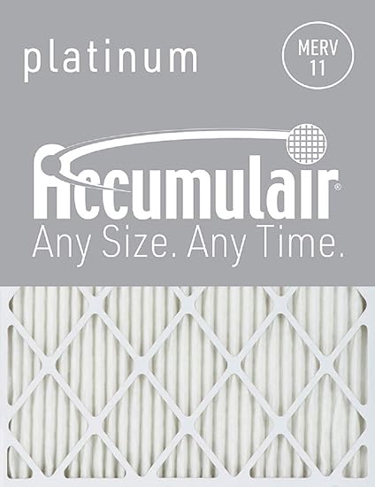 Accumulair Platinum MERV 11 Air Filter/Furnace Filters, 16 L x 22 W (Actual Size), 6 Piece