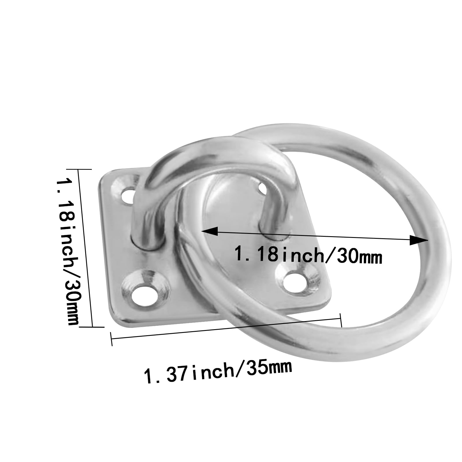Anillo lazo Galvanizado para Atornillar con Adaptador, Gancho de Fijación para Caballos, Ganado