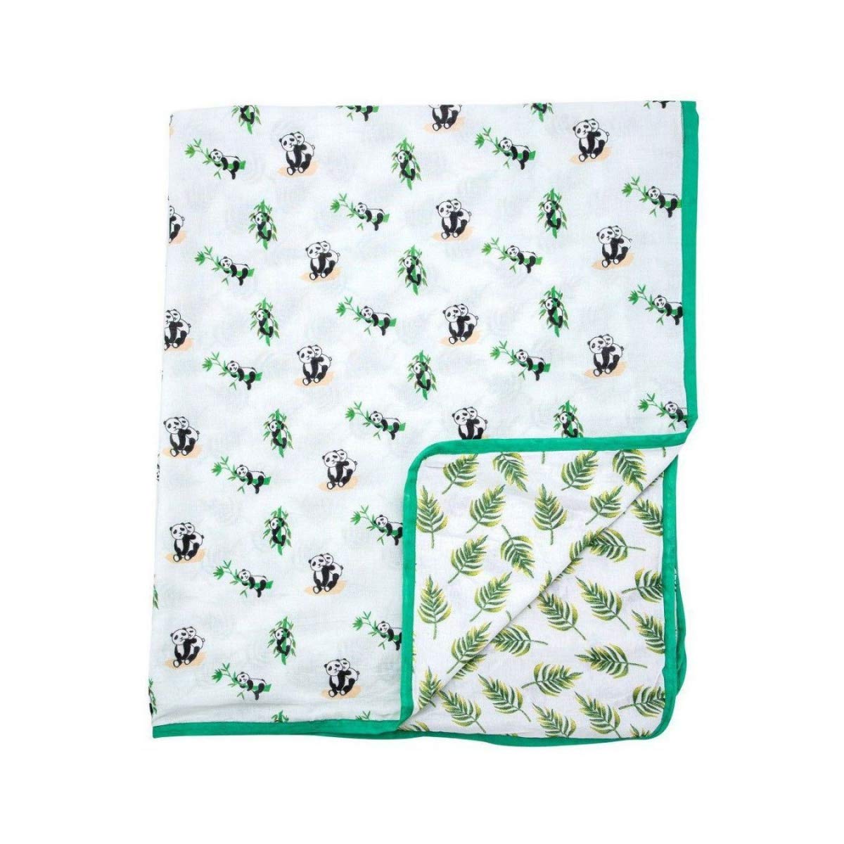 THEONI 100% Organic Cotton Mal dohar receving Softest Baby Dohar/Blanket/ - Specially for Your Child's Safety - Reversible Printed Muslin Dohar, 40 x 44 inch - (Panda)