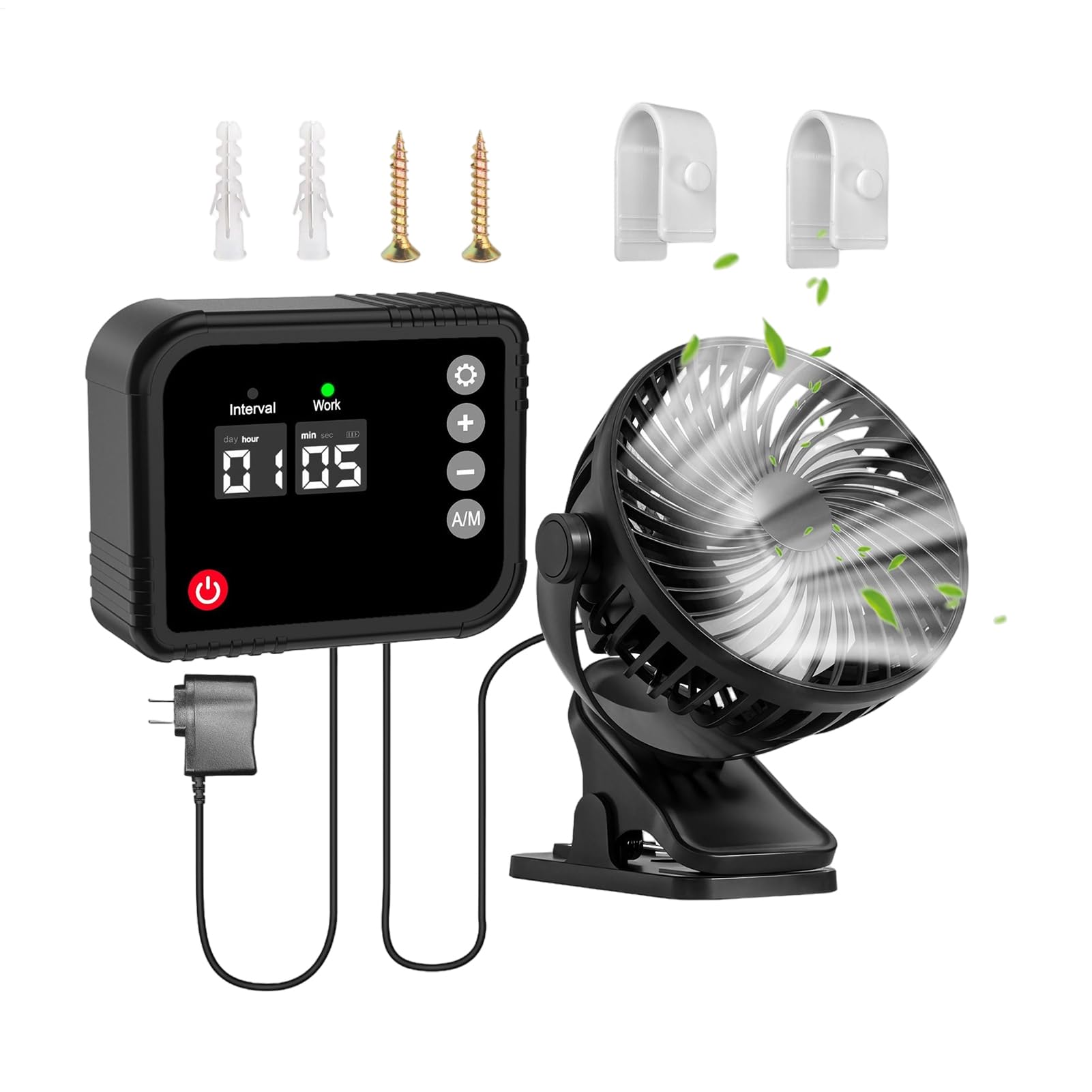 Ventilador de Planta, Ventilador De Giratoria De 360°, Dispositivo Para Intercambio Aéreo De Aves, Para Ático Cocina Garaje Invernadero Habitación Estudiante Granero Terraza Gallinero Gallinero
