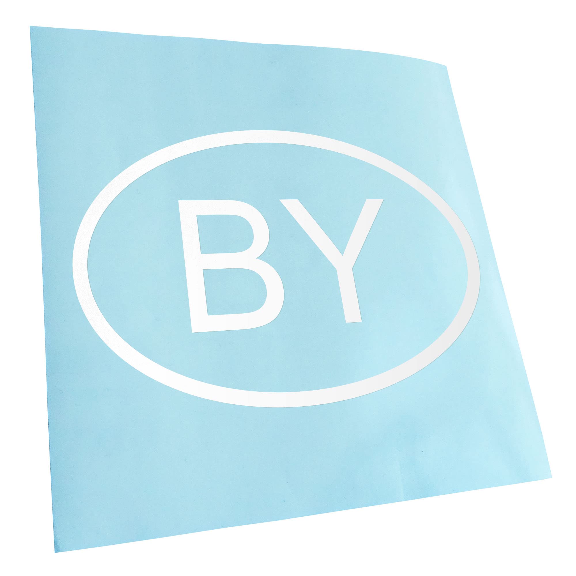 Kiwistar - Car Sticker - White - 50 x 33 cm Belarus BY - Rear Window Car Sticker Weatherproof for Car Truck Moped Truck - Sticker Exterior Self-Adhesive Tuning Accessories for Window Vehicle Window