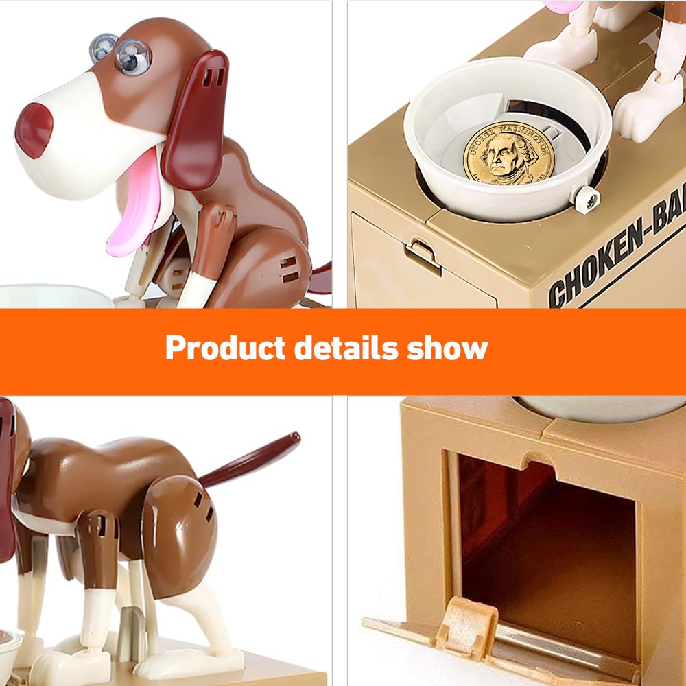 Tirelire Chien Affamé Interactive - Jouet Électronique Amusant Pour Enfants, Oreilles Rotatives Et Yeux Expressifs