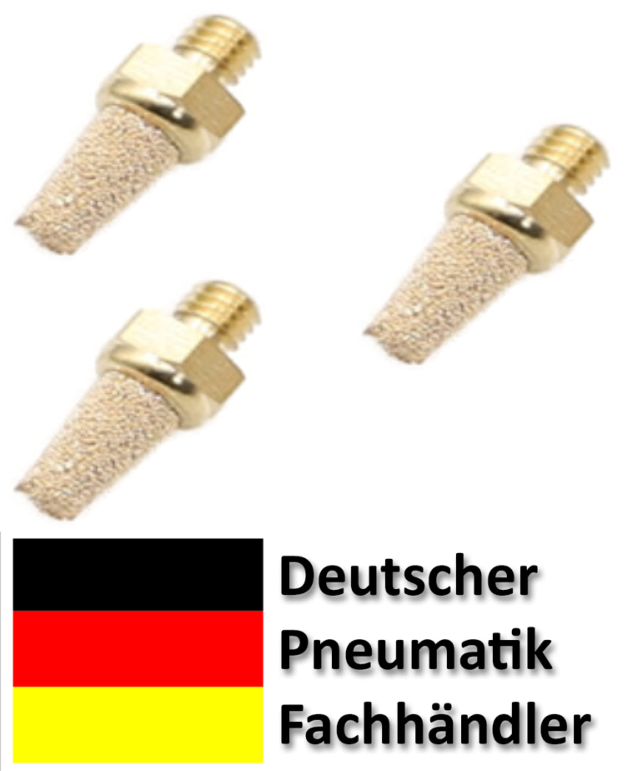 Pneumatik-Schalldämpfer M5 – 3er Set Sinterbronze Mit Messinggewinde, 16 Bar, -20 Bis +80°C