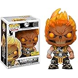 Funko Scorpion Flaming Skull (Hot Topic Exclusive) POP! Games x Mortal Kombat Vinyl Figure + 1 Video Games Themed Trading Card Bundle (22510)